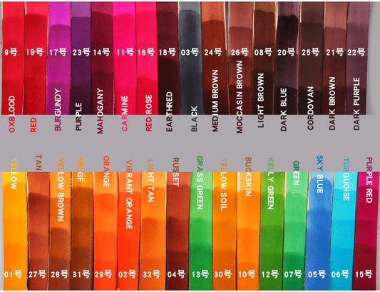 32colors 30ml/bottle Break Leather Alcohol Dye Cowhide Dye Vegetable Tanned Leather Colorant Free Shipping leather wax