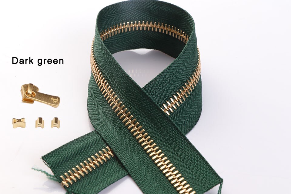 High Quality 2set*25cm YKK Zipper with Excella Zipper Puller Leathercraft #3/#5 Metal Zipper Copper Teeth DIY Bag Purse Hardware