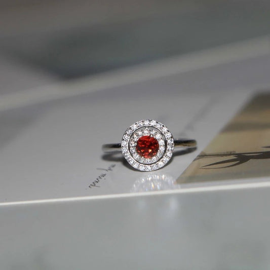 KDG DIY Jewelry Making Kit Semi 925 Sterling Silver Fingertip Sangria Natural Flat rose cut Garnet 5mm Rotating ring Women Children Holiday Gift