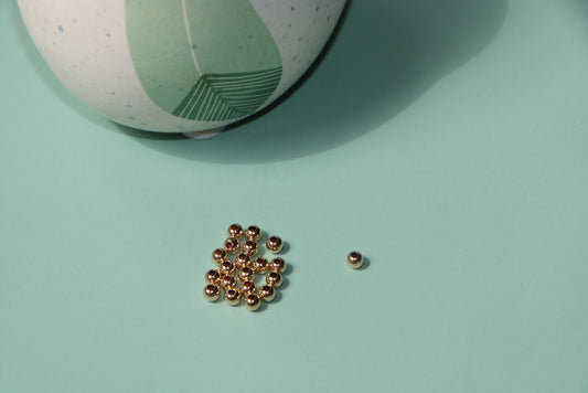 KDG DIY Jewelry 20PCS Gold Filled Round peas postition beads 3mm With 1.2mm Hole For Pearls Gems Crystal Necklace Bracelet