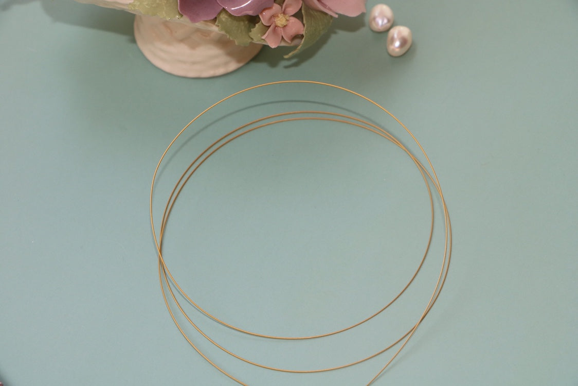 KDG DIY Jewelry One Mile 0.4mm Imported Yellow soft steel wire pearl necklace collar bracelet beaded wire (folded in half won't rebound)