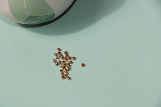 KDG DIY Jewelry 100PCS Gold Filled GF peas Round Positioning beads 2mm For Earrings Pendant Bracelet