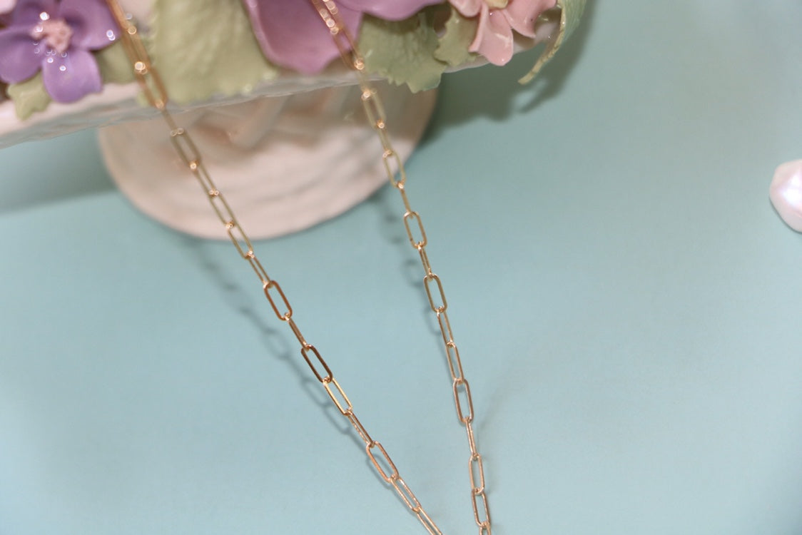 KDG DIY Jewelry One Mile Gold Filled Square chain 2.0x5.5mm Flat Paperclip Chain For Jewelry,Necklace,Bracelet For Man And Women