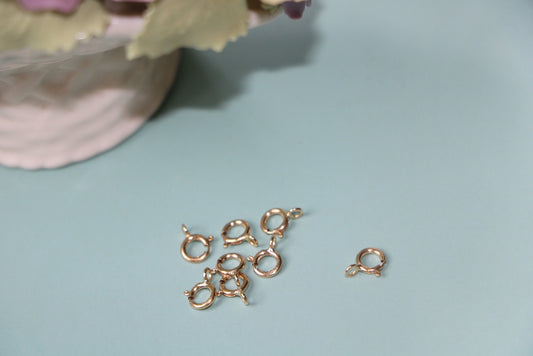 KDG DIY Jewelry 10PCS Gold Filled round connecting buckle For Necklace Bracelet 5.0mm Spring Ring Light w/Closed Ring