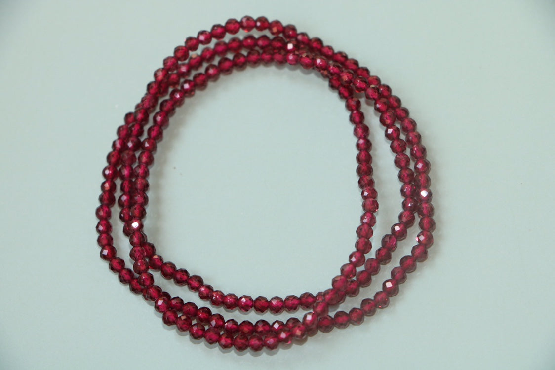 KDG DIY Jewelry Matching Stone Faceted Natural Garnet 3.5mm Bright Wine Red For Gem Gold Filled Necklace Earrings Bracelet dlx000