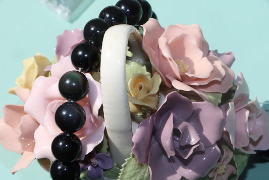 KDG DIY Jewelry Obsidian Round 12mm Rainbow Eye Semi Gem Home Made Necklace Earrings Bracelet Pendant