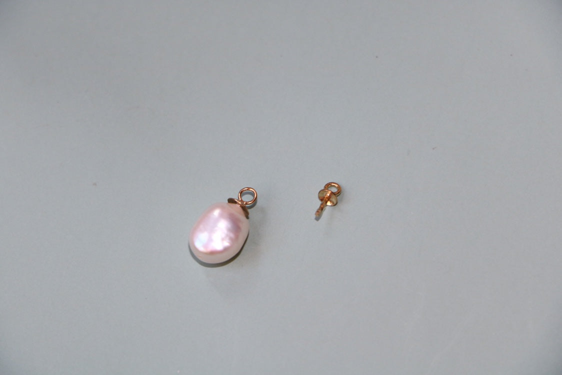 KDG DIY Jewelry 5PCS Gold Filled 4.0mm Cup & 4.0mm Twist Peg Drop Adhesive pendant eardrop flat holder