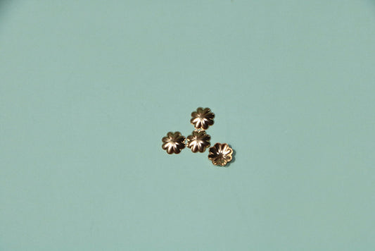 KDG DIY Jewelry 10PCS Gold Filled Flow Bead Cap Pendant Earring receptacle 6mm Without Hole