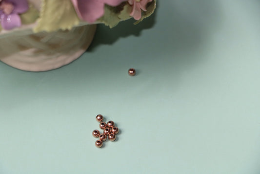 KDG DIY Jewelry 10PCS Gold Filled Rose Gold GF Round peas Positioning beads 3mm With 1.2mm Hole For Pearls Gems Crystal Necklace Bracelet accessories